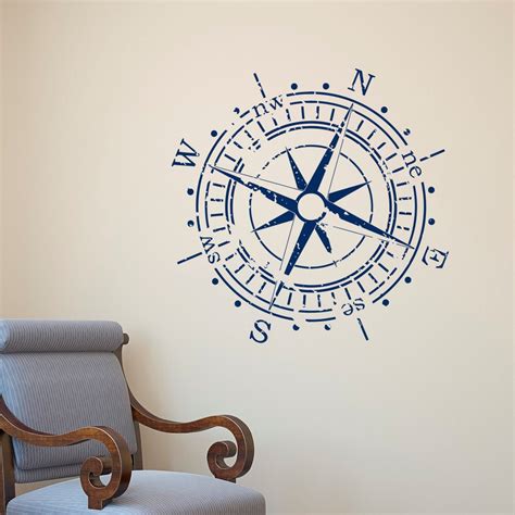 Compass Rose Wall Decal Vinyl Sticker North South West East