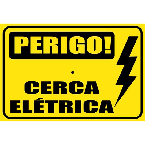 Placa De Alum Nio Perigo Cerca El Trica