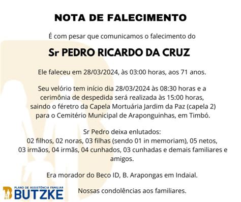 Notas De Falecimento Portal Timb Net