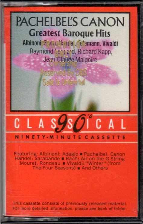 Pachelbel S Canon Greatest Baroque Hits 1984 Cassette Discogs