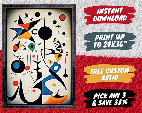 Joan Miro Art Print, Miro Poster, Miro Inspired Printable Wall Art ...