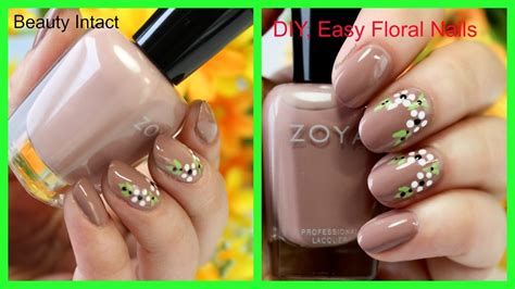 Diy Easy Floral Nail Art Tutorial Beauty Intact Youtube