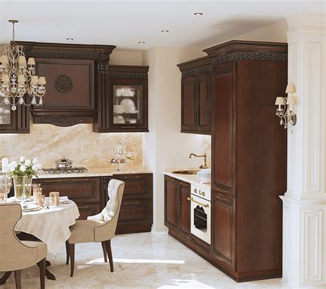 Лукреция - кухня цвета темный орех от производителя Кухни Клик