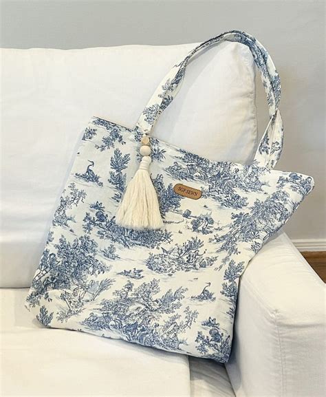 Blue And White French Pastoral Toile Tote Bag Tote Bag Bags Tote