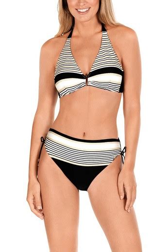 Bikini Dolores Cortés Halter de Rayas Tienda Azulik