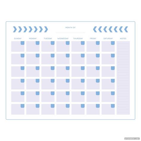 Cute Printable Calendar Templates - Gridgit.com