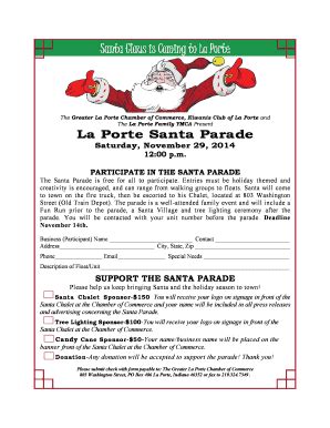 Fillable Online Santa Claus Is Coming To La Porte Fax Email Print