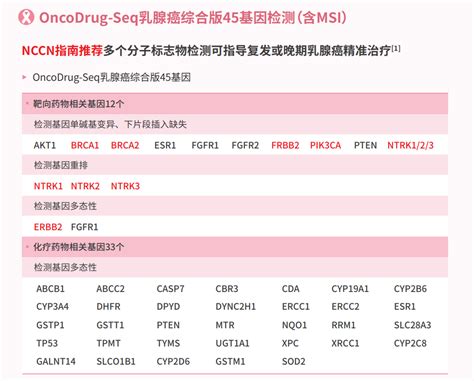 Oncodrug Seq乳腺癌综合版45基因检测（含msi） 鼎晶生物 让医疗更有效肿瘤基因检测