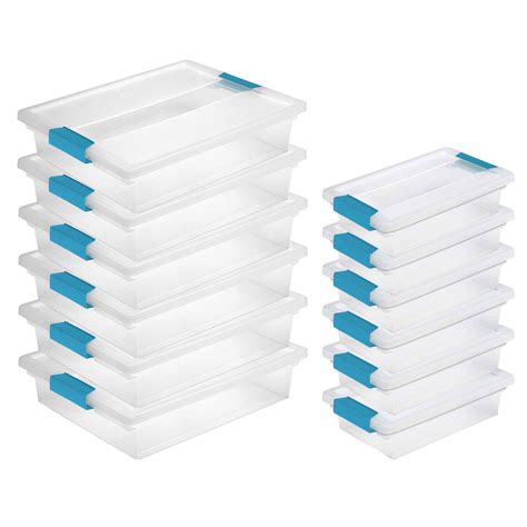 Sterilite Large Clip Storage Box Container 6 Pack Small Clip Box 6