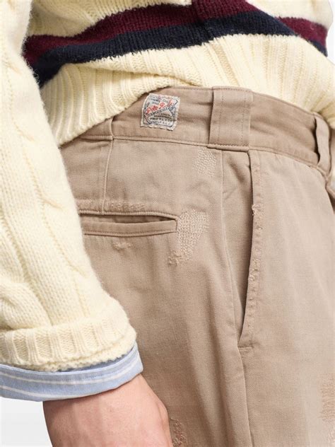 Polo Ralph Lauren Pantalones Rectos Con Efecto Envejecido Neutro