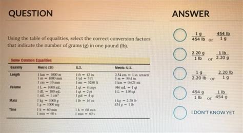 Solved Question Answer Using The Table Of Equalities Select