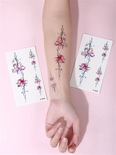 Sheets Flower Pattern Tattoo Sticker En Tatuajes Simplistas