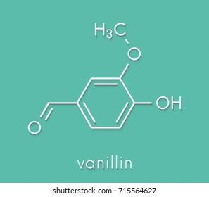 Vanillin Vanilla Extract Molecule Skeletal Formula Stock Illustration