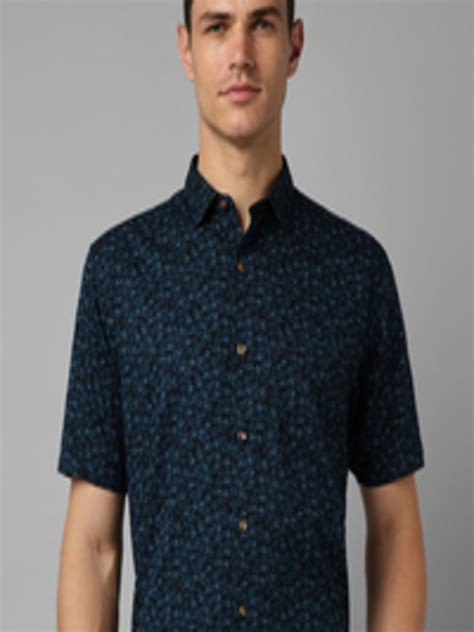 Buy Allen Solly Slim Fit Floral Printed Spread Collar Cotton Formal