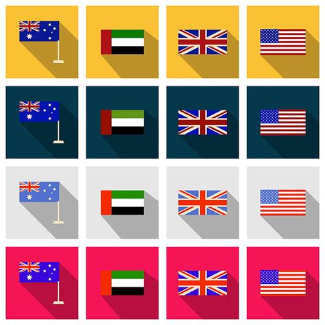 Flat Round Icons Of All World Flags Ultimate Vector Ai Eps Uidownload