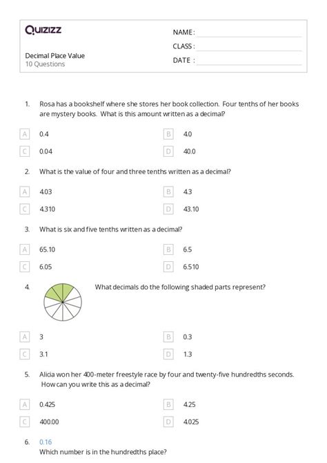 50 Decimal Place Value Worksheets For 4th Year On Quizizz Free Worksheets Library