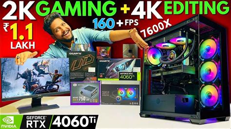 Rs 1 1 Lakh 2K Gaming Editing PC RTX 4060 Ti Ryzen 5