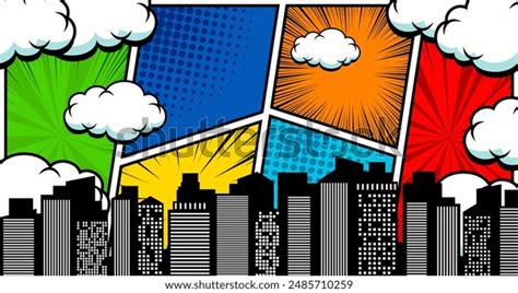 Comic Book City Background Isolated On Stock Vector (Royalty Free ...