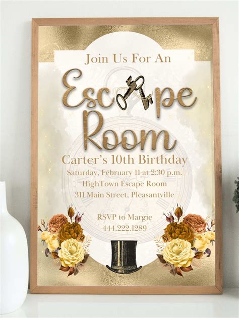 Escape Room Invitation Escape Room Party Editable Invitation Escape Room Birthday Invitation