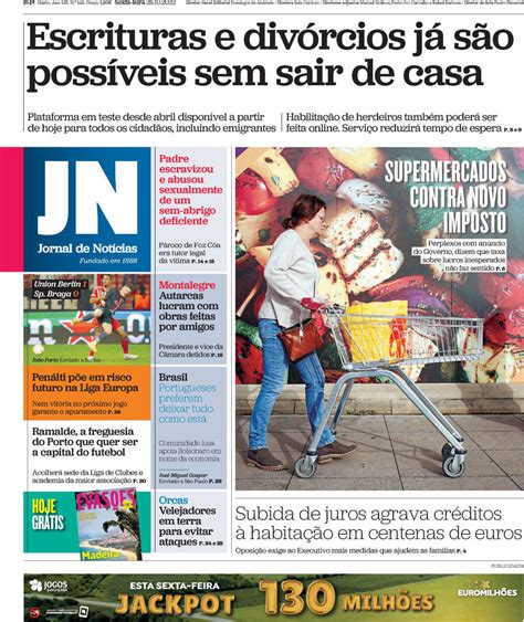 Capa Jornal de Notícias 28 outubro 2022 capasjornais pt