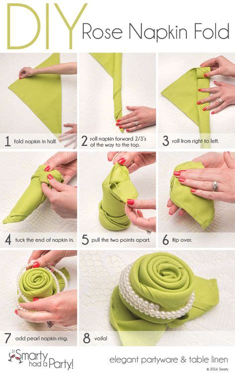 20 Napkin folding rose ideas in 2020 | napkin folding, napkin folding ...