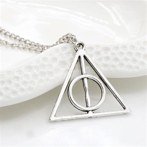 Colar De Corrente Pingente Redondo Triangular Do Harry Potter