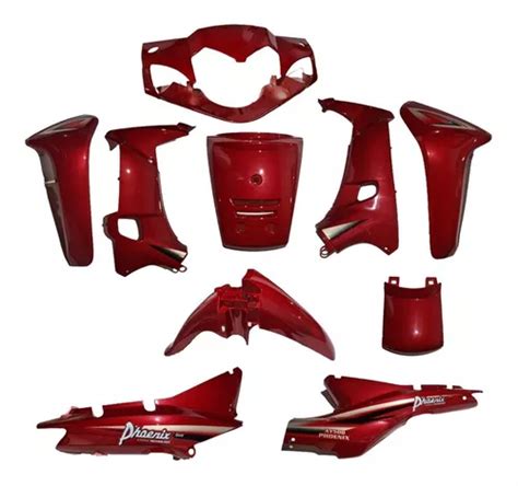 Kit Carenagem 10 Peças Shineray Xy 50q Phoenix Gold Vermelho