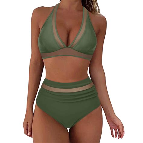 Swimsuits For Women 2024 High Waist Bikini Push Up Two Piece Vintage