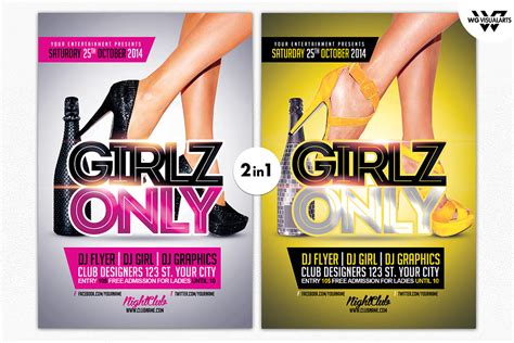 Sexy Girls Flyer Template Creative Flyer Templates ~ Creative Market