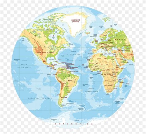 Round Map Of The World Simple Design Polypropylyn Physical World Map ...