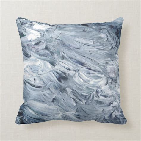 Blue Gray And White Abstract Brushstrokes Throw Pillow Zazzle In 2022 Throw Pillows Trendy