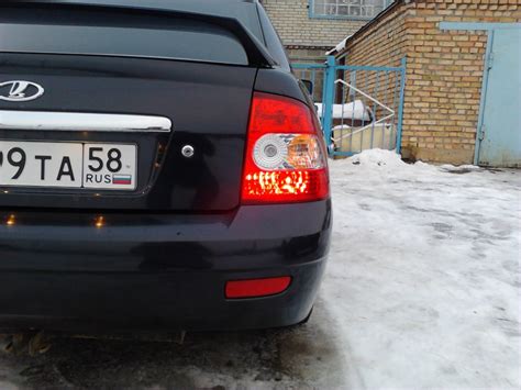 Задние габаритные огни. — Lada Приора седан, 1,6 л, 2007 года ...