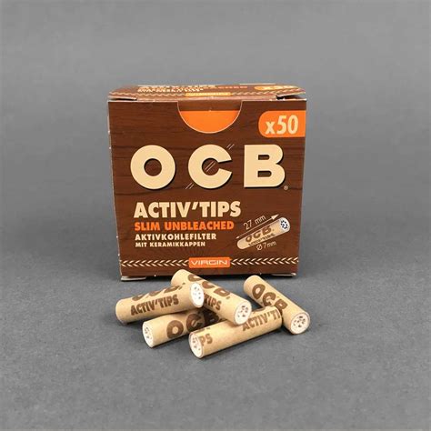 OCB VIRGIN ACTIV Tips Slim 50er Filter 7 8 Mm Aktivkohle