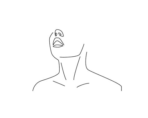 Premium Vector Women Face Sketch Or Continuous Line Art Illustration