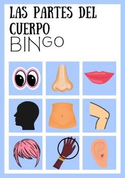 Las Partes Del Cuerpo Body Parts Bingo In Spanish Explore A