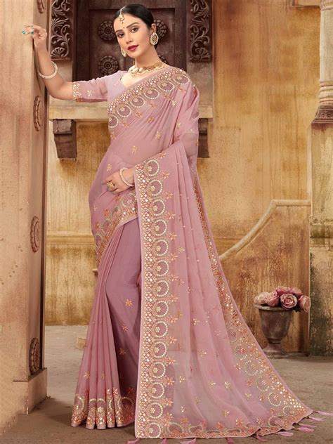 Pink Colour Saree Collection Informacionpublicasvetgobgt