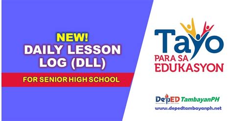 Daily Lesson Log Dll For Senior High School Deped Tambayan