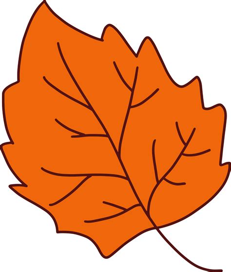 Autumn Hand Drawing With Orange Leaf Png