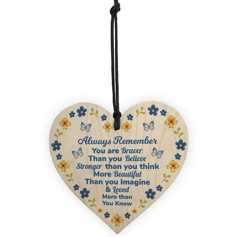 Best Friends Wooden Hanging Heart Inspirational Birthday T