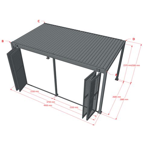 DreamGarden Pergola Lamellenwand Genua 5 M Faltwand Anthrazit