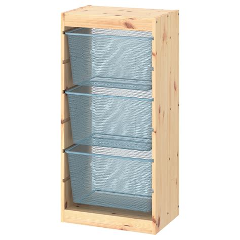 Стеллаж - IKEA TROFAST, 44х30х91 см, сосна/серо-голубой, ТРУФАСТ ИКЕА ...