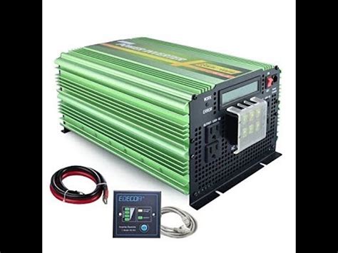 Edecoa W Power Inverter Pure Sine Wave Dc V To V Ac With Lcd