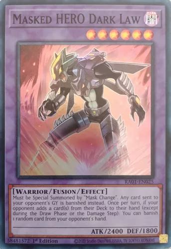 Yu Gi Oh Masked Hero Dark Law Ra01 En025 1st Edi Super Rara Meses