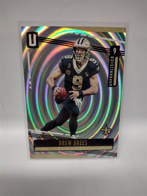 D 129 SP 2019 Panini Unparalleled Drew Brees Whirl Parallel Saints