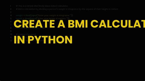 Create A Bmi Calculator In Python YouTube