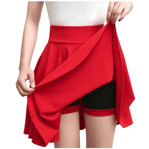 Skorts Skirts For Women Stretch Flare Pleated Skater Short Skirts