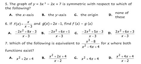 Solved 5 The Graph Of Y 3x3−2x 7 Is Symmetric With Respect