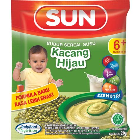 Jual Sun Bubur Sereal Susu Kacang Hijau Sachet Gr X Pcs Shopee