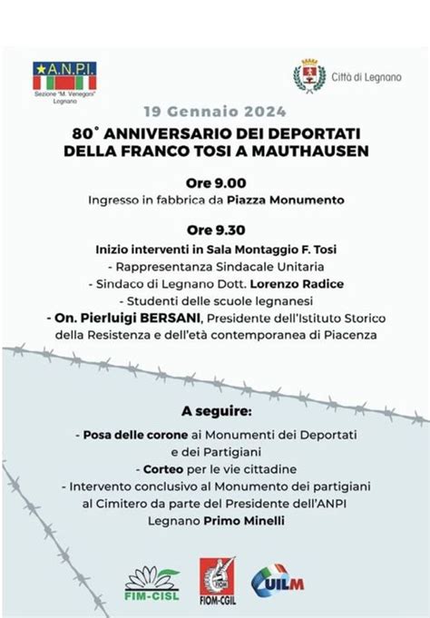 L Onorevole Bersani A Legnano Per La Commemorazione Dei Deportati Della