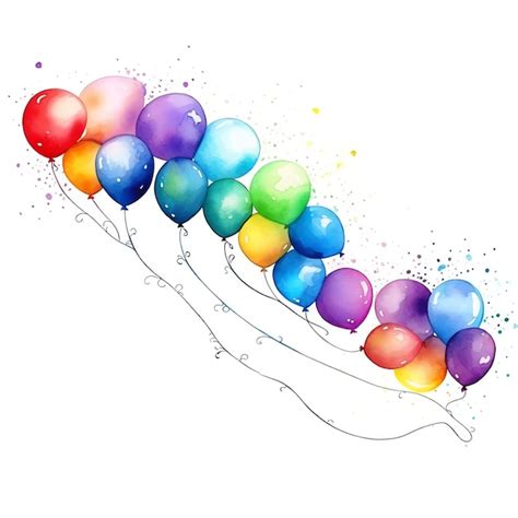 Premium Ai Image Beautiful Balloon Strings Watercolor Carnival